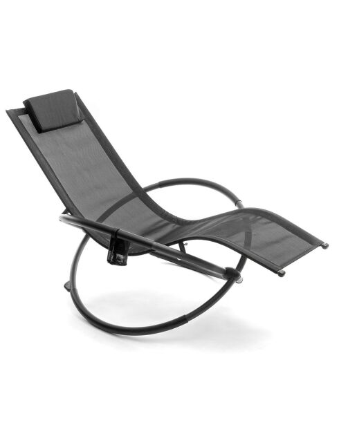 Chaise longue pliante à bascule Orbitale Rockorb noire - 150x88x75 cm